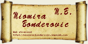 Miomira Bonderović vizit kartica